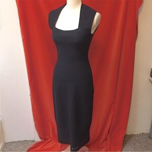 Alaia sleeveless laser cut midi dress black size 42 bodycon